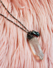 Load image into Gallery viewer, Crystal - Harmony - Quartz &amp; Black Tourmaline Necklace - The Naked Soaps Co
