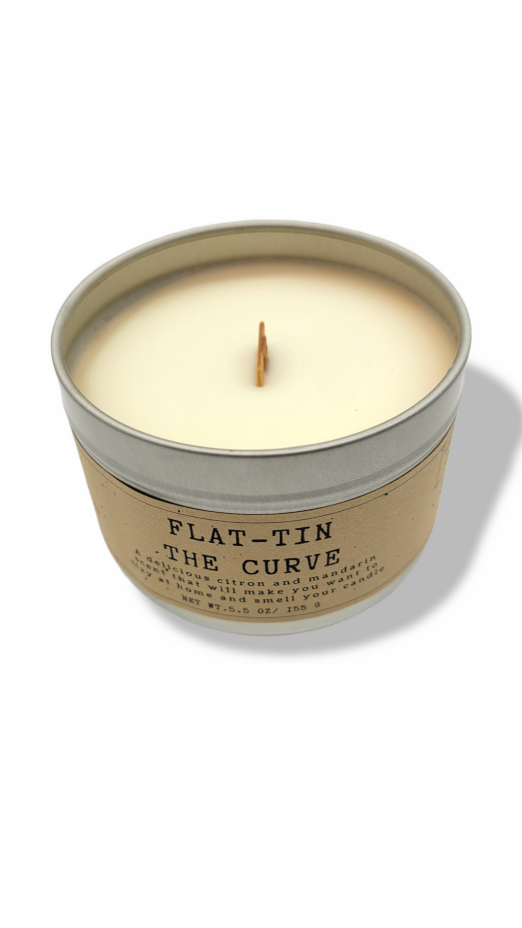 Flat-tin the curve - Citrus (Soy Wood Wick Candle) - The Naked Soaps Co